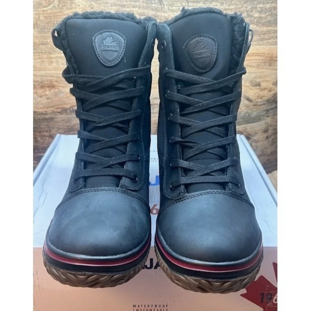 PAJAR Men's Trooper 3.0 Waterproof Lace & Zip Ankle Snow Boots Black NIB - 10
